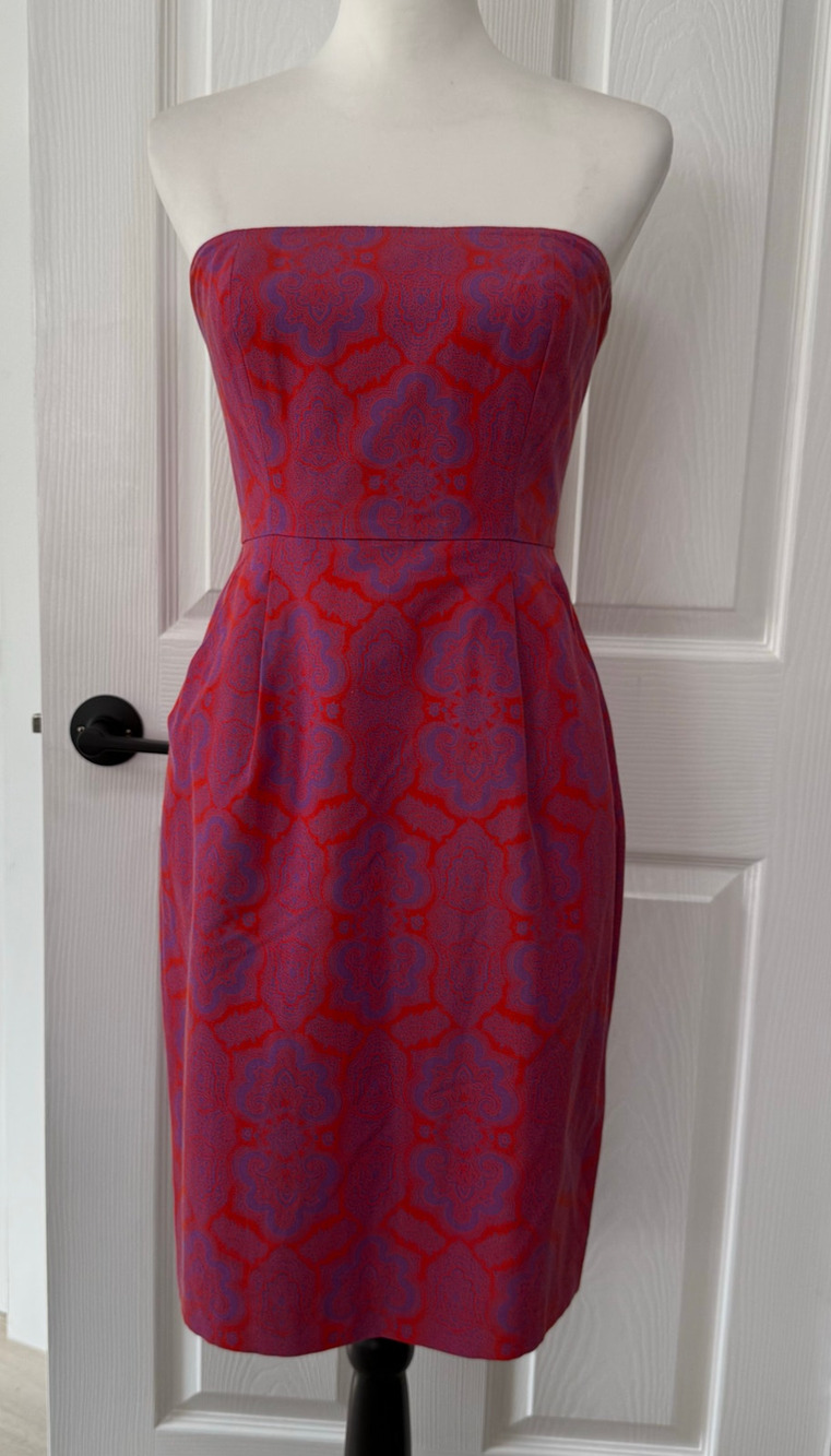 J.Crew Women's Silk Blend Medallion Paisley with Pockets Dress Size 2